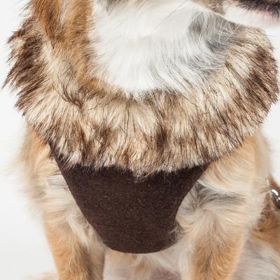 Show full view: Pet Life Luxe Furracious 2-In-1 Mesh Reversible Dog Harness & Leash, Dark Cocoa Brown, Medium slide 3 of 8