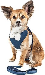 Pet Life Luxe Pom Draper 2-In-1 Mesh Reversible Dog Harness & Leash, X-Small