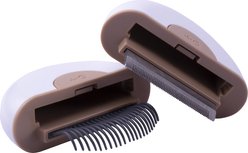 Pet Life LYNX 2-in-1 Travel Connecting Grooming Dog & Cat Comb & Deshedding Tool, Brown, Large