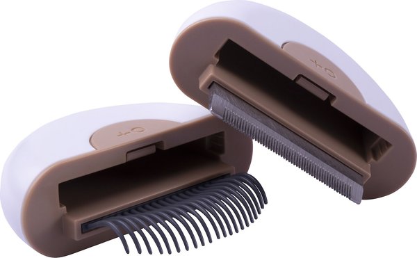 Show full view: Pet Life LYNX 2-in-1 Travel Connecting Grooming Dog & Cat Comb & Deshedding Tool, Brown, Large slide 1 of 10
