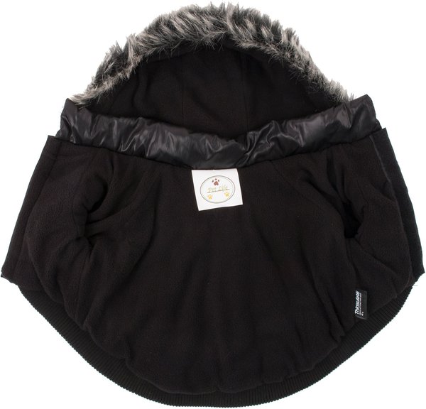 Show full view: Pet Life Metallic Parka Dog Coat, Medium, Black slide 5 of 11