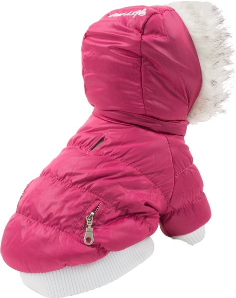 Show full view: Pet Life Metallic Parka Dog Coat, Medium, Pink slide 3 of 11
