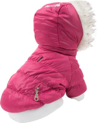 Show full view: Pet Life Metallic Parka Dog Coat, Medium, Pink slide 4 of 12