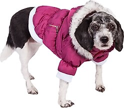 Pet Life Metallic Parka Dog Coat, Small, Pink
