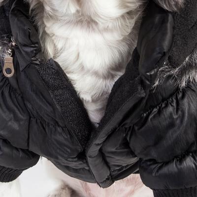 Show full view: Pet Life Metallic Parka Dog Coat, X-Large, Black slide 6 of 11