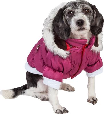 Show full view: Pet Life Metallic Parka Dog Coat, X-Large, Pink slide 7 of 11