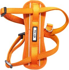 Pet Life Mountaineer Chest Compression Adjustable Reflective Easy Pull Dog Harness, Orange, Small: 19-in chest