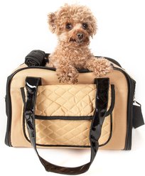 Pet Life Mystique Airline Approved Fashion Dog Carrier, Khaki