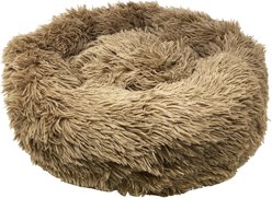 Pet Life Nestler High-Grade Plush & Soft Rounded Dog Bed, Khaki, Medium
