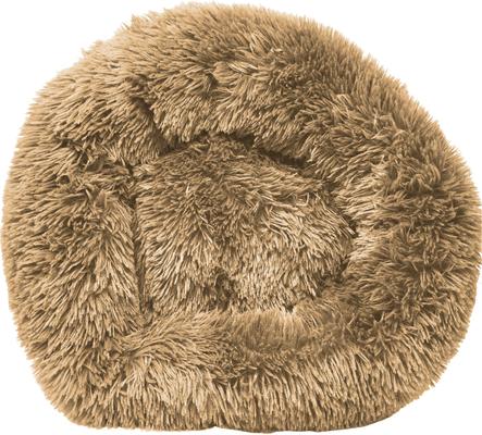 Show full view: Pet Life Nestler High-Grade Plush & Soft Rounded Dog Bed, Khaki, Medium slide 2 of 4