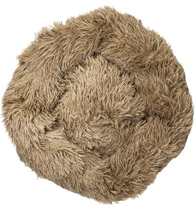 Show full view: Pet Life Nestler High-Grade Plush & Soft Rounded Dog Bed, Khaki, Medium slide 3 of 4