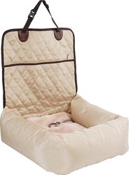 Pet Life Pawtrol Dual Converting Travel Safety Carseat Dog & Cat Bed, Beige