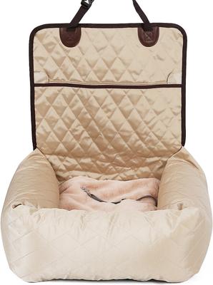 Show full view: Pet Life Pawtrol Dual Converting Travel Safety Carseat Dog & Cat Bed, Beige slide 2 of 2
