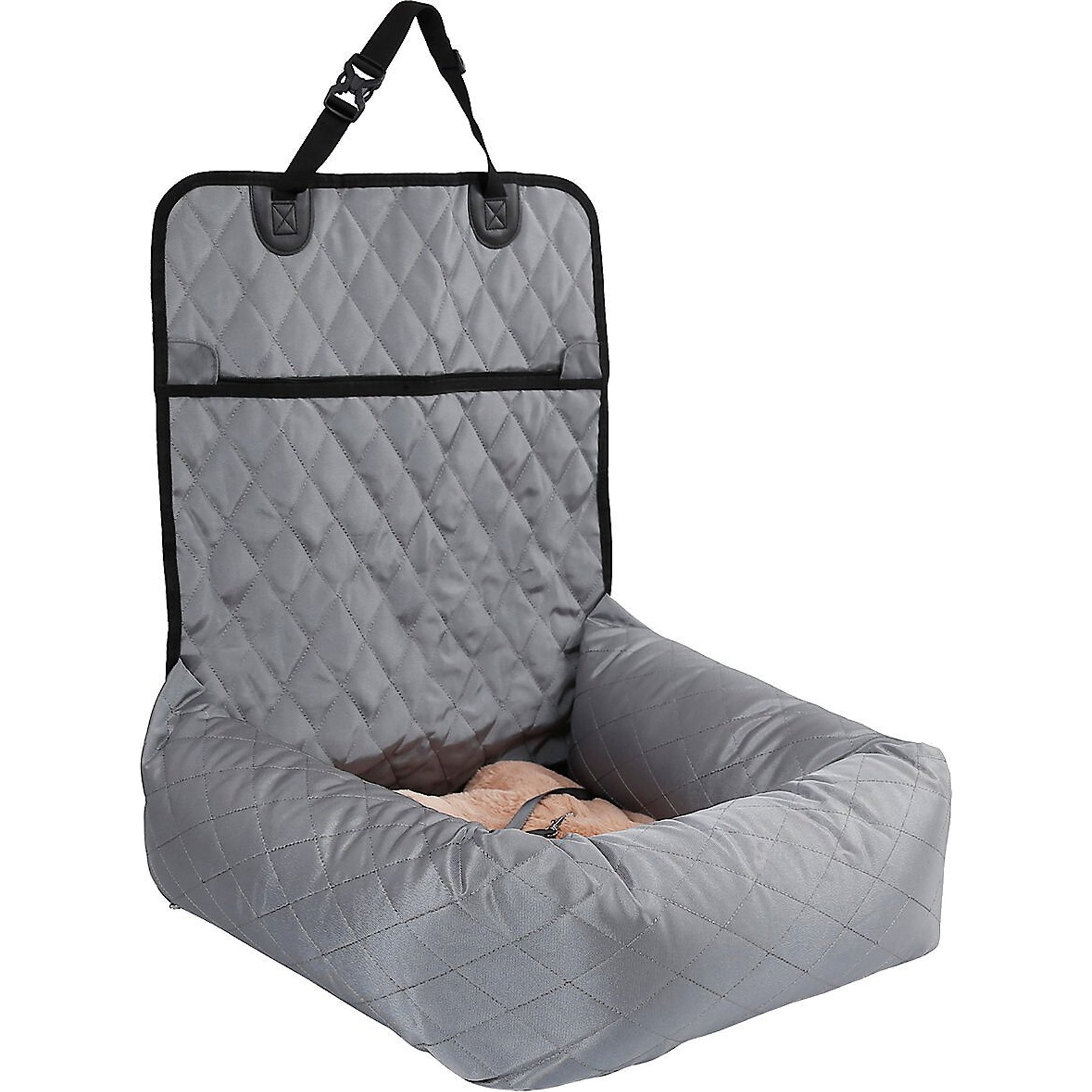 Pet Life Pawtrol Dual Converting Travel Safety Carseat Dog & Cat Bed, Grey