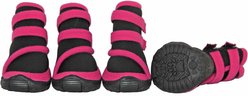 Pet Life Performance-Coned Premium Stretch Supportive Dog Shoes, 4 count, Black & Pink, Large