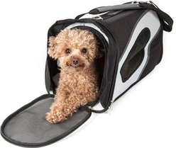 Pet Life Phenom-Air Airline Approved Collapsible Dog Carrier, Black & White