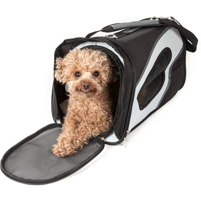 Pet Life Pet Life Phenom-Air Airline Approved Collapsible Dog Carrier, Black & White