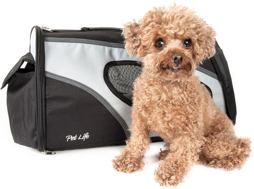 Show full view: Pet Life Phenom-Air Airline Approved Collapsible Dog Carrier, Black & White slide 3 of 8