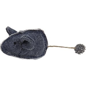 Pet Life Pompom Kitty Mouse Plush Cat Toy with Catnip, Black