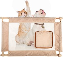 Pet Life Porta-Gate Travel Collapsible & Adjustable Dog Gate, Khaki