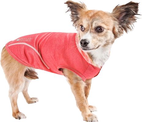 Show full view: Pet Life Premium Stretch Active Dog Sleeveless Hoodie, Red, X-Large slide 8 of 10