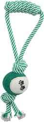 Pet Life Pull Away' Rope & Tennis Ball Dog Toy, Green slide 1 of 2