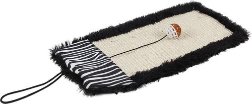 Show full view: Pet Life 'Scrape-Away' Eco-Natural Sisal & Jute Hanging Carpet Cat Scratcher & Toy, Black slide 2 of 4