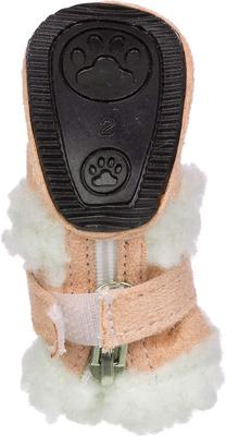 Show full view: Pet Life Shearling Duggz Dog Shoes, 4 count, Brown & White, X-Small slide 3 of 4