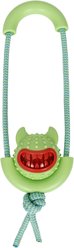Pet Life Sling-Away Treat Dispensing Launcher Squeaky Dog Toy, Green