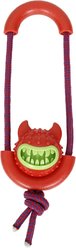 Pet Life Sling-Away Treat Dispensing Launcher Squeaky Dog Toy, Red