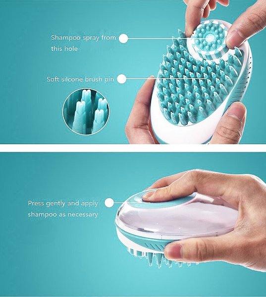 Show full view: Pet Life Swasher Shampoo Dispensing Massage & Bathing Dog & Cat Brush slide 7 of 11