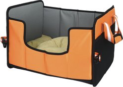 Pet Life Travel-Nest Folding Travel Cat & Dog Bed, Orange, Large