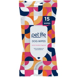 Pet Life Unlimited Bergamot Apple Dog & Cat Grooming Wipes, 15 count