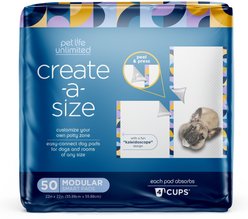 Pet Life Unlimited Create-a-Size Modular Dog Pee Pads, 22 x 22-in, 50 count, Unscented