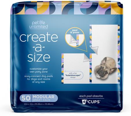 Show full view: Pet Life Unlimited Create-a-Size Modular Dog Pee Pads, 22 x 22-in, 50 count, Unscented slide 1 of 11