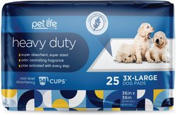 Pet Life Unlimited Heavy Duty Dog Pee Pads, Clover Leaf Scent, 3X-Large: 36 x 36-in, 25 count