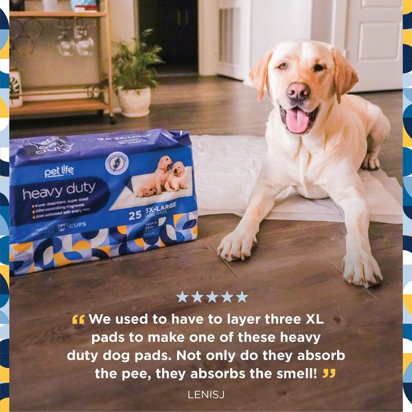 Pet Life Unlimited Heavy Duty Dog Pee Pads, Clover Leaf Scent, 3X-Large: 36 x 36-in, 25 count