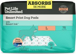 Pet Life Unlimited Smart Prints Dog Pee Pads, Sweet Bluegrass Scent, Large: 22 x 22-in, 75 count