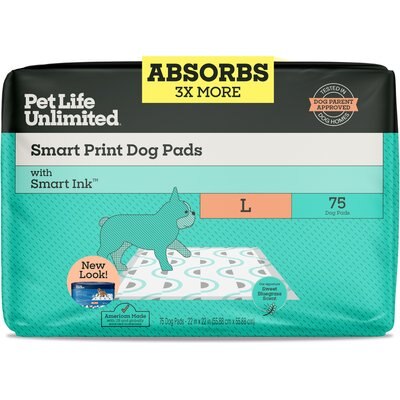 Pet Life Unlimited Pet Life Unlimited Smart Prints Dog Pee Pads, Sweet Bluegrass Scent, Large: 22 x 22-in, 75 count