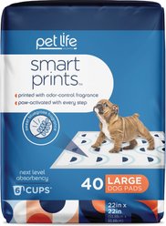 Pet Life Unlimited Smart Prints Dog Pee Pads, Sweet Bluegrass Scent, Large: 22 x 22-in, 40 count