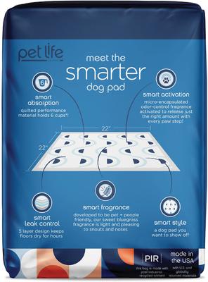 Show full view: Pet Life Unlimited Smart Prints Dog Pee Pads, Sweet Bluegrass Scent, Large: 22 x 22-in, 40 count slide 6 of 11