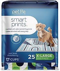 Pet Life Unlimited Smart Prints Dog Pee Pads, Sweet Bluegrass Scent, X-Large: 30 x 26-in, 25 count