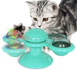Pet Life 'Windmill' Rotating Suction Cup Spinning Cat Toy, Blue