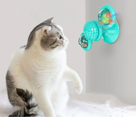 Show full view: Pet Life 'Windmill' Rotating Suction Cup Spinning Cat Toy, Blue slide 3 of 9