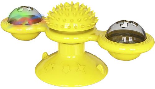Show full view: Pet Life 'Windmill' Rotating Suction Cup Spinning Cat Toy, Yellow slide 2 of 9