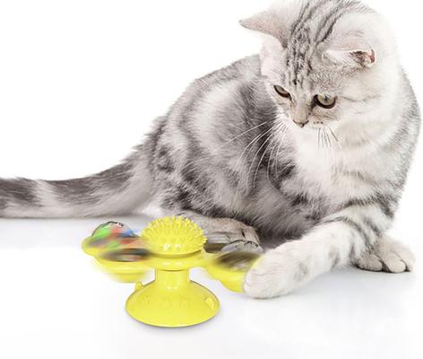 Show full view: Pet Life 'Windmill' Rotating Suction Cup Spinning Cat Toy, Yellow slide 3 of 9