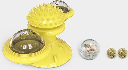 Show full view: Pet Life 'Windmill' Rotating Suction Cup Spinning Cat Toy, Yellow slide 4 of 9