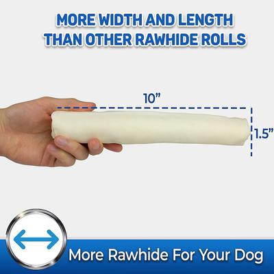 Show full view: Pet Magasin 9 - 10" Thick Rawhide Rolls Dog Treats, 3 count slide 4 of 7