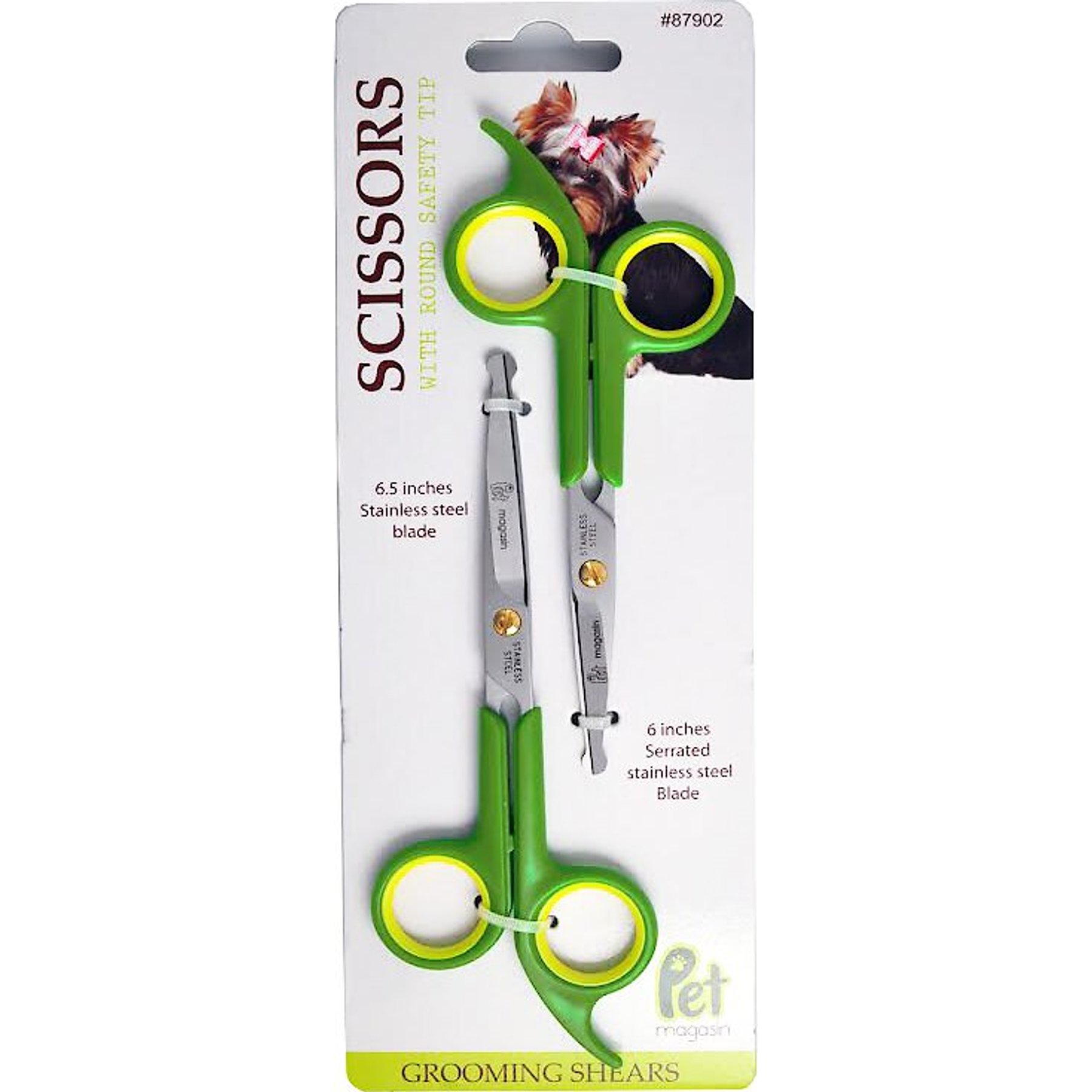 Pet Magasin Dog & Cat Grooming Scissors with Round Safety Tip, 2 pack
