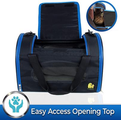 Show full view: Pet Magasin Foldable Soft Dog Carrier, Black & Blue slide 2 of 7